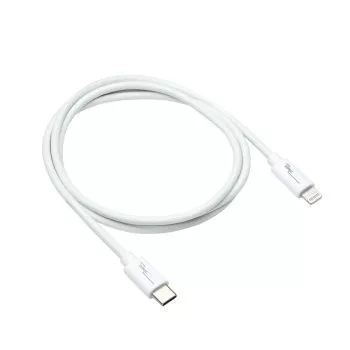 Кабел USB C към Lightning, MFi, кутия, бял, 2 м, сертифициран от MFi, кабел за синхронизация и бързо зареждане